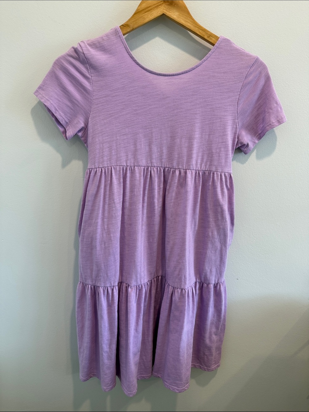Cat & Jack Girls' Lilac Tiered Short-Sleeve Dress